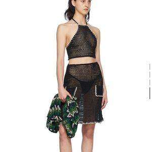 Akoia Black Crochet Beach Halter Top